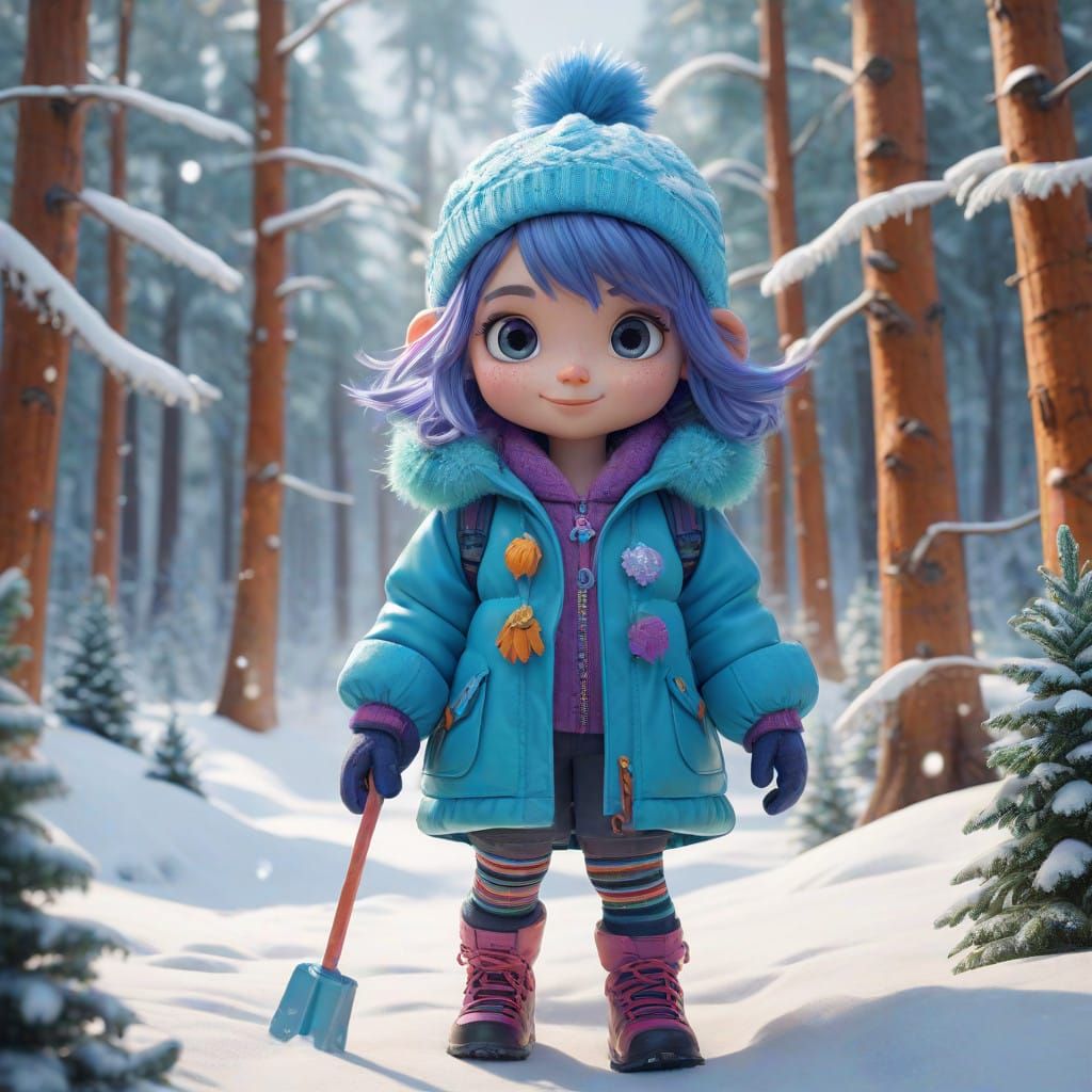 Whimsical Winter Wonderland Girl
