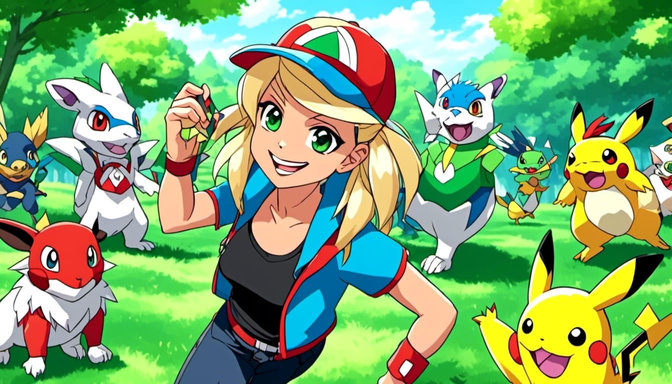 Britney Spears as Anime Pokémon Trainer