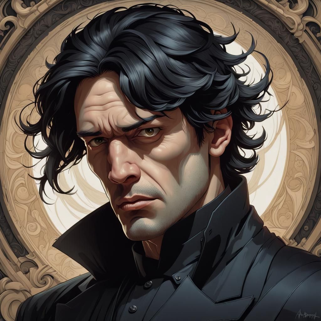 Dramatic Portrait of Confident Man with God Complex