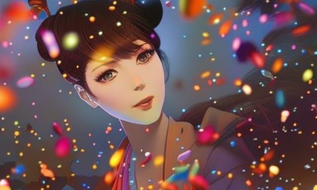 Glowing Portraits of a Woman in Vibrant Surroundings