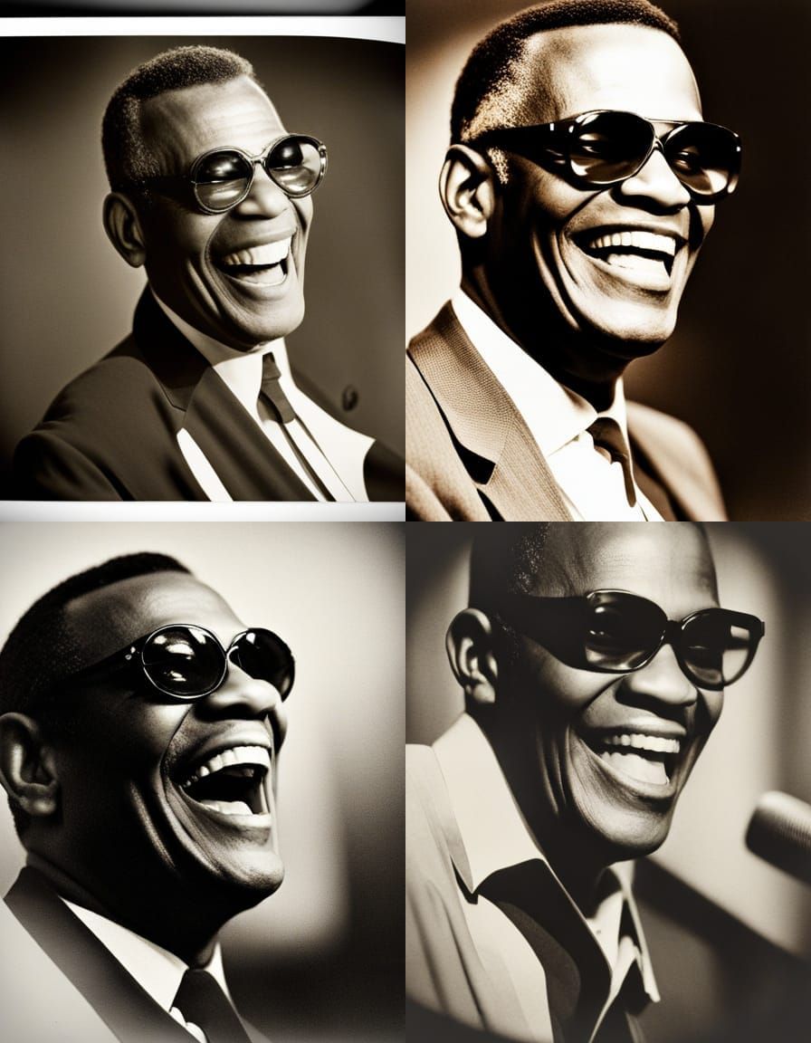Vintage Sepia Portrait of Ray Charles