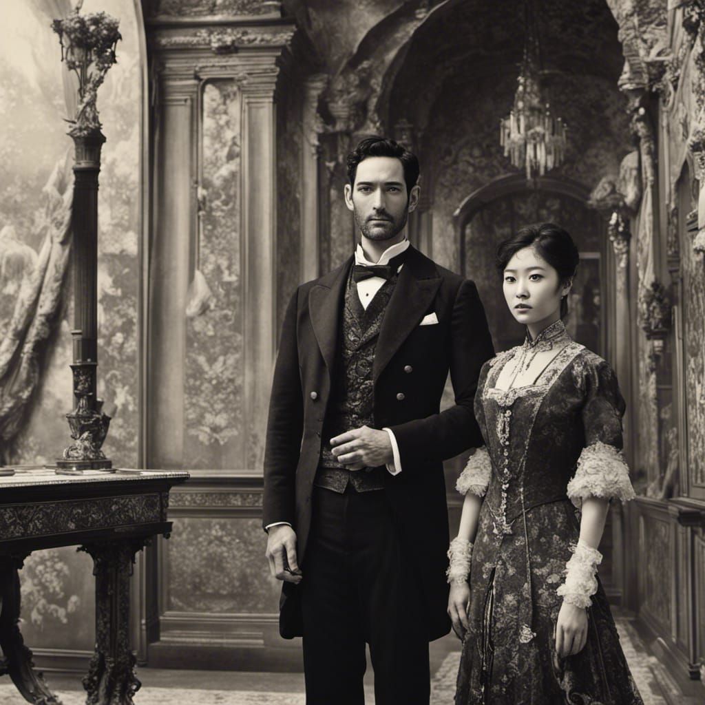 1900s Photograph of Tom Ellis and Satomi Ishihara