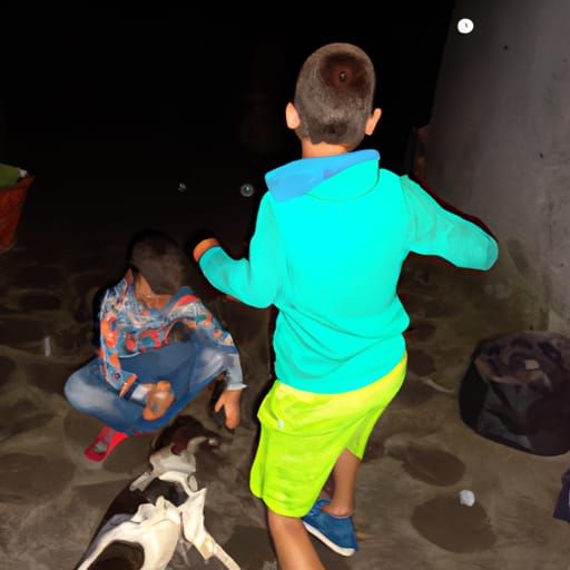 Dog Playing at Night: Nokia Flash Photography