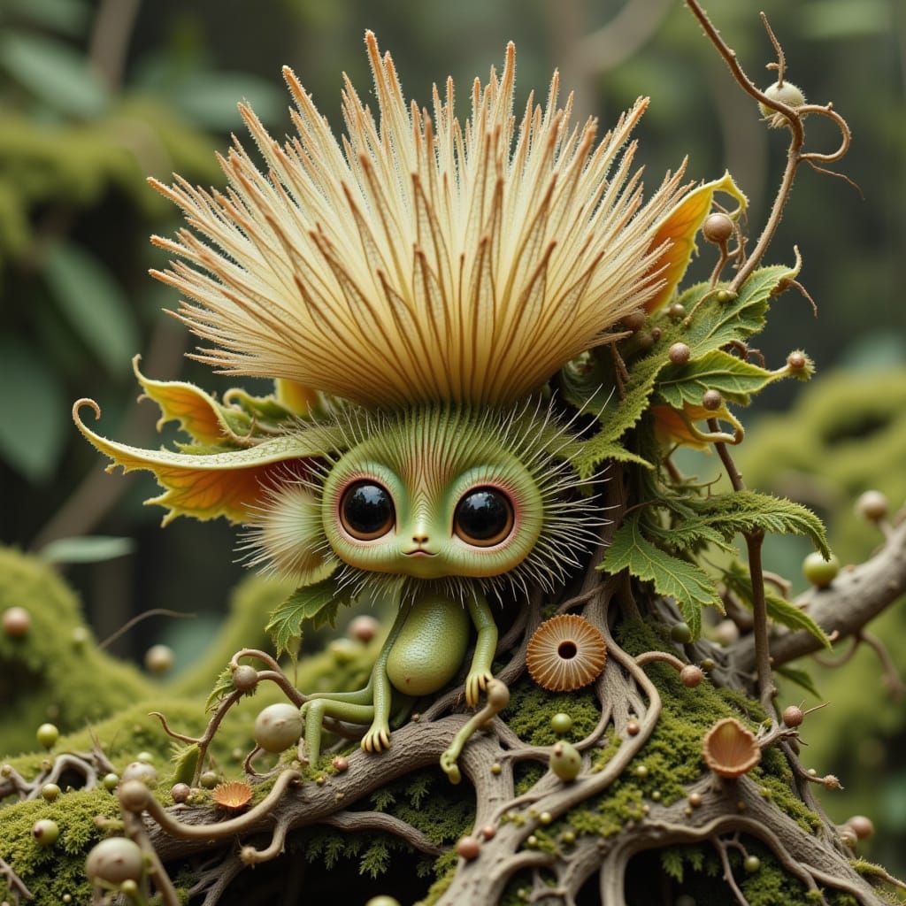 Exquisite Flower Nest with a Curious Creature