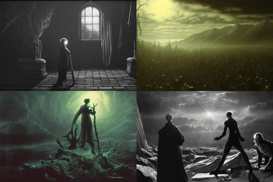 Dark Anime Anti-Villainy Rendered in Expressionist Style