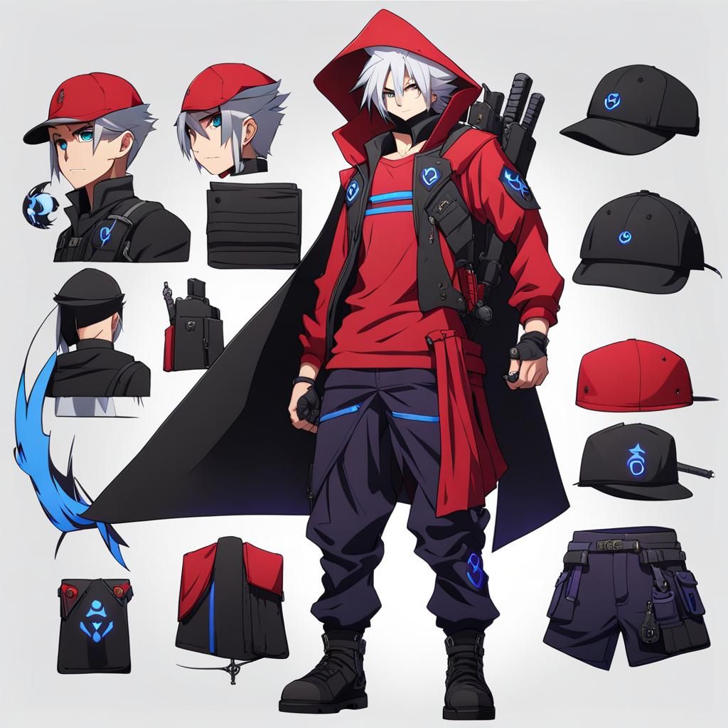 Cyberpunk Anime Vigilante with Cursed Energy Aura