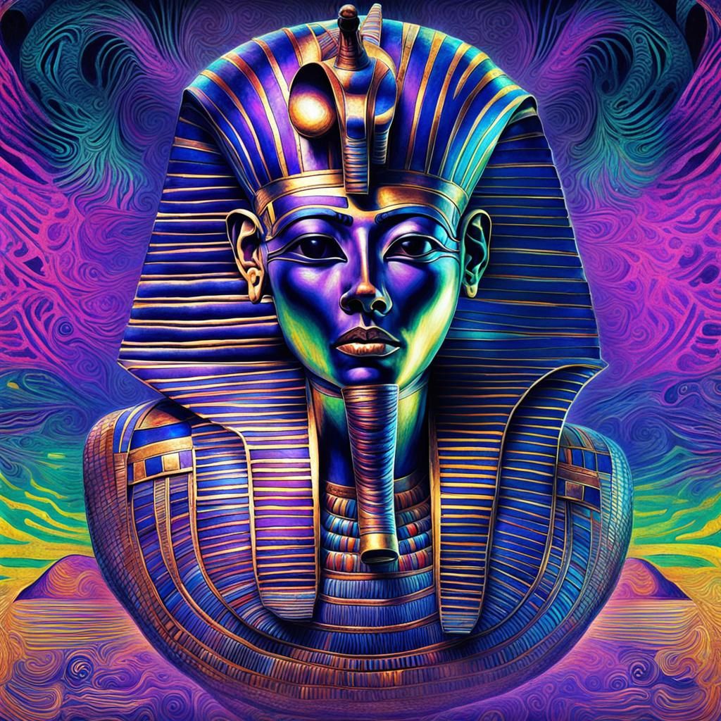 Psychedelic Egyptian Mummy Art