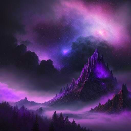 Mystical Purple Nebula Being in Hyperrealistic CGI