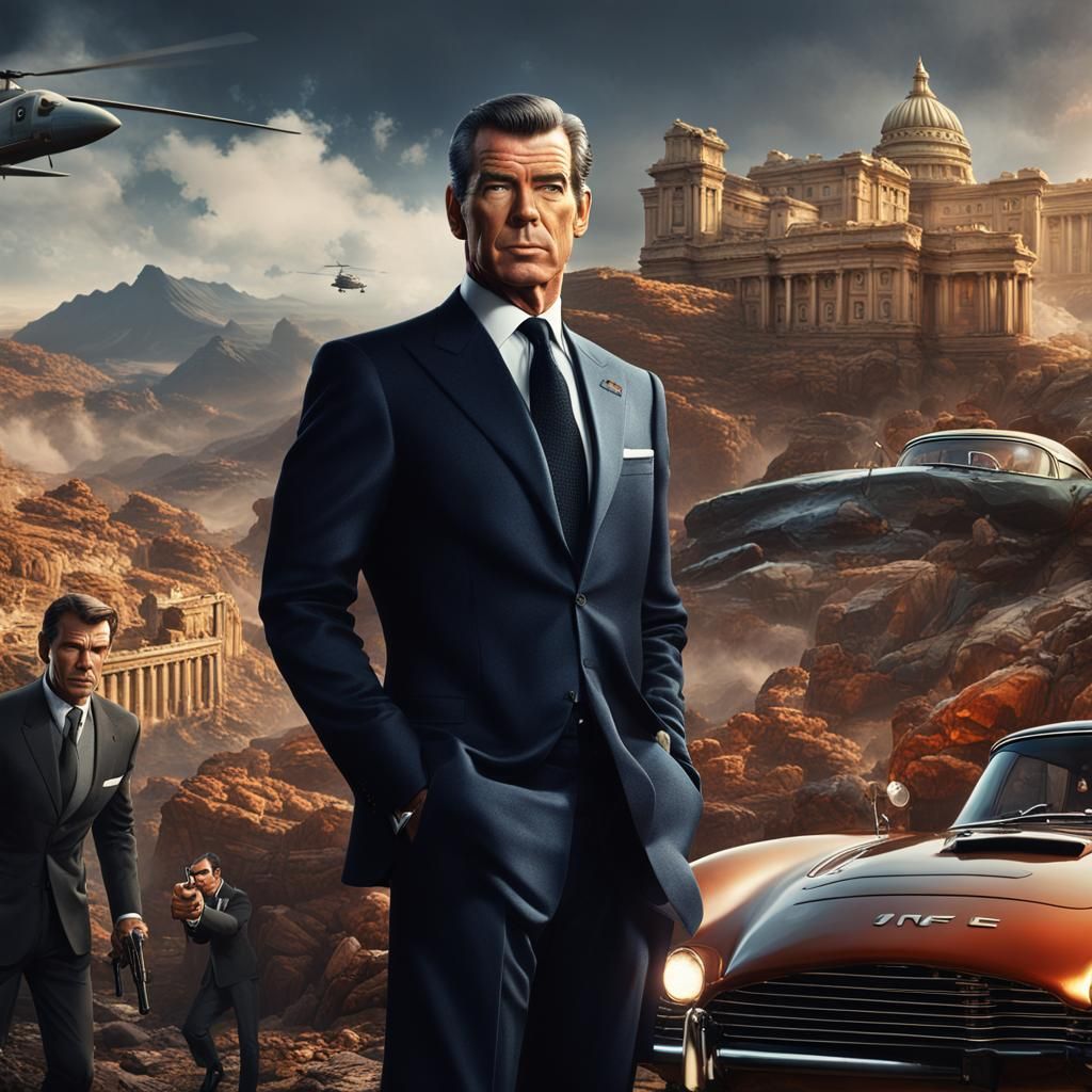Pierce Brosnan as James Bond: Detailed Matte Painting