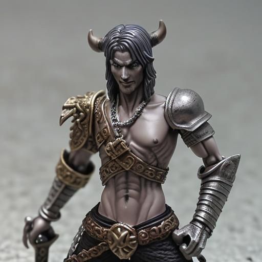 D&D Miniature: Metal Pirate with Sword and Parrot