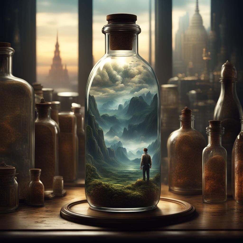 Nested Bottles: Epic Cinematic Digital Matte Painting