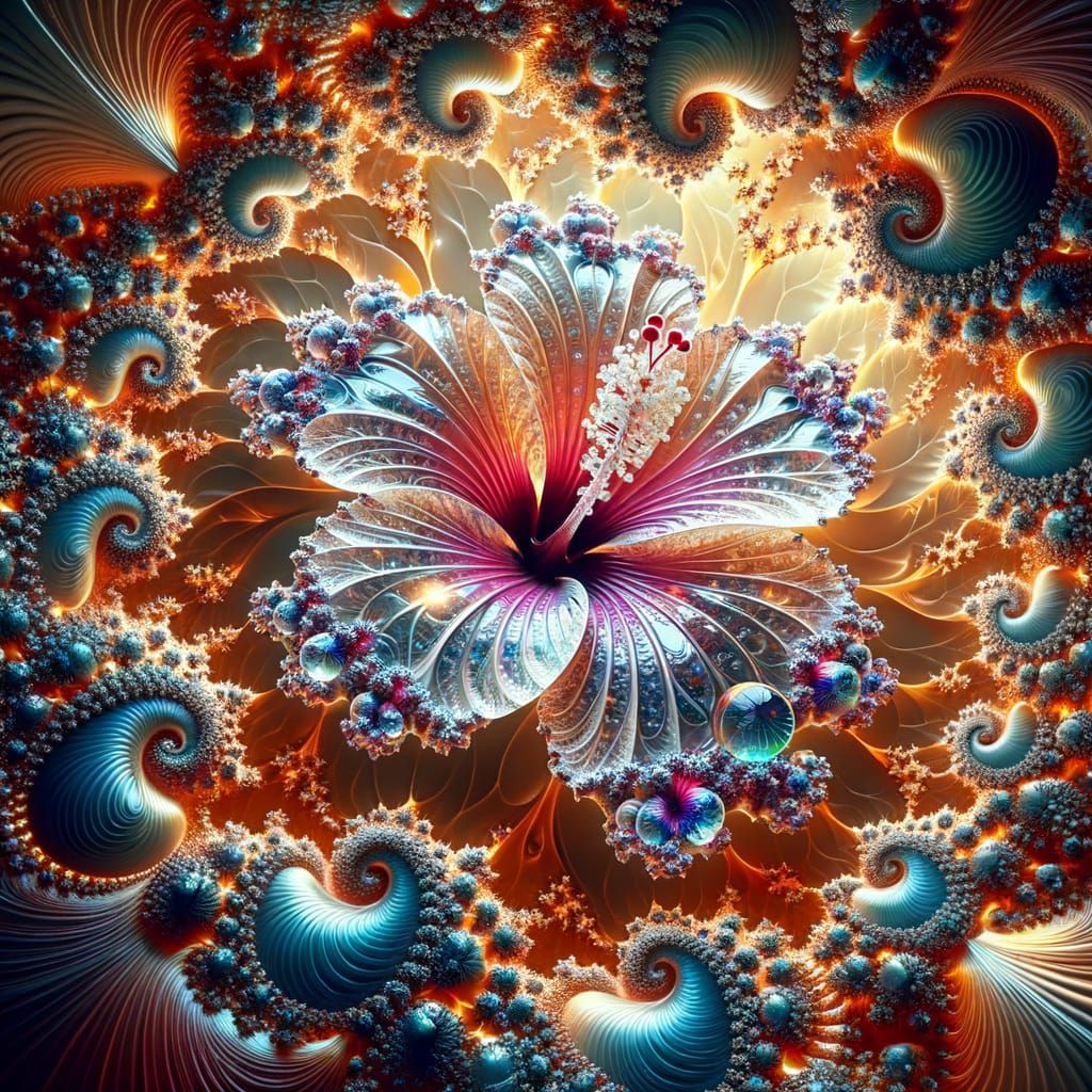 Surreal Mandelbrot Fractal Crystalline Hibiscus