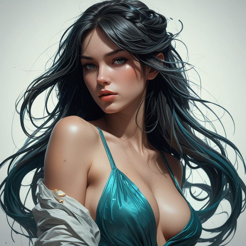 Mature Dark Fantasy Manga Goddess with Chiaroscuro Lighting