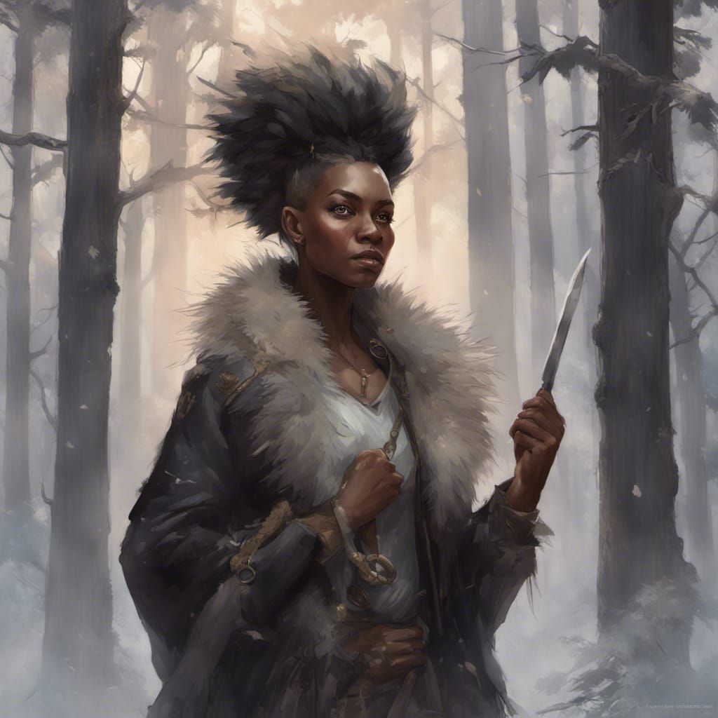 Misty Wood Huntress with Guinea Pig Mohawk and Paw Hands
