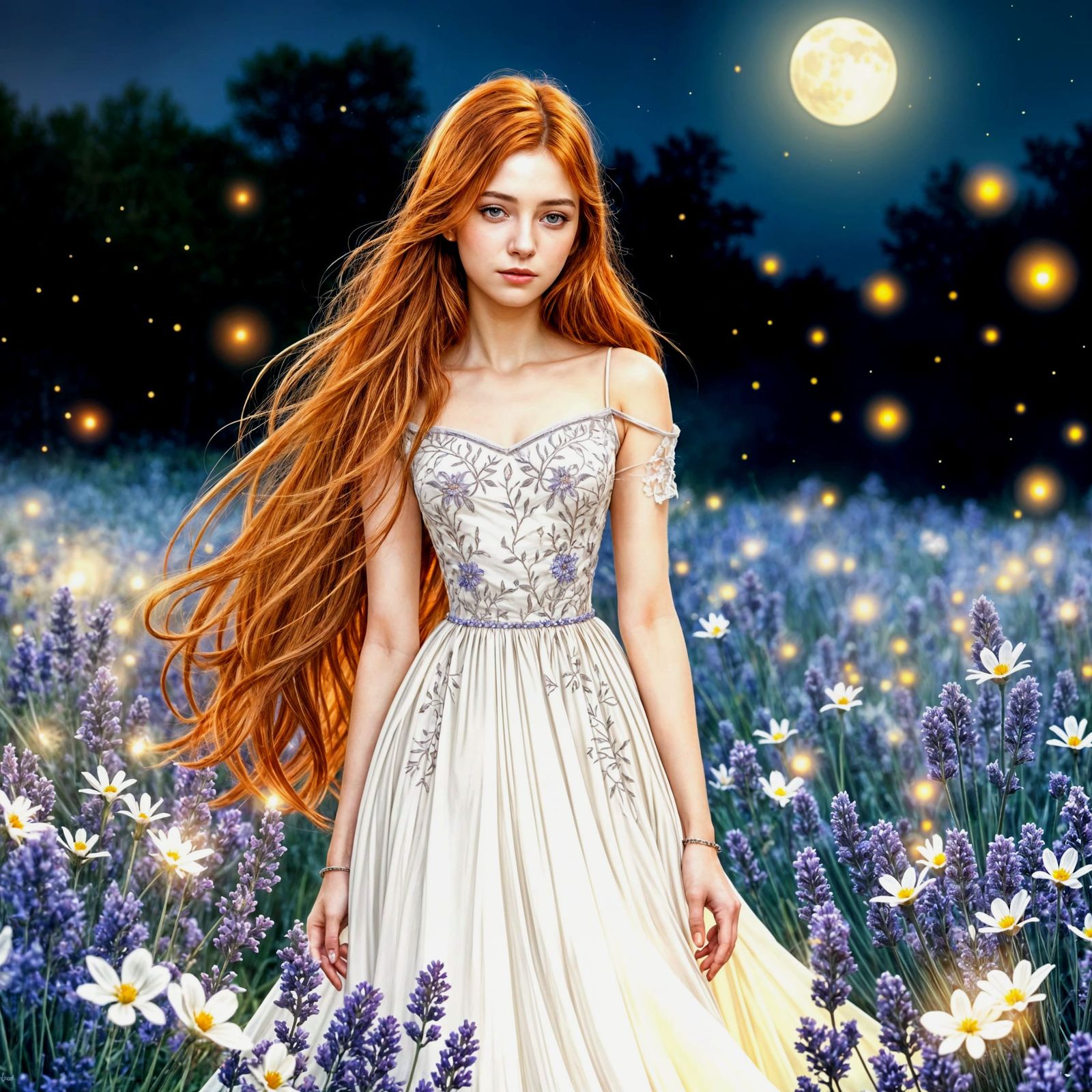 Ethereal Lavender Field: A Watercolor Dreamscape