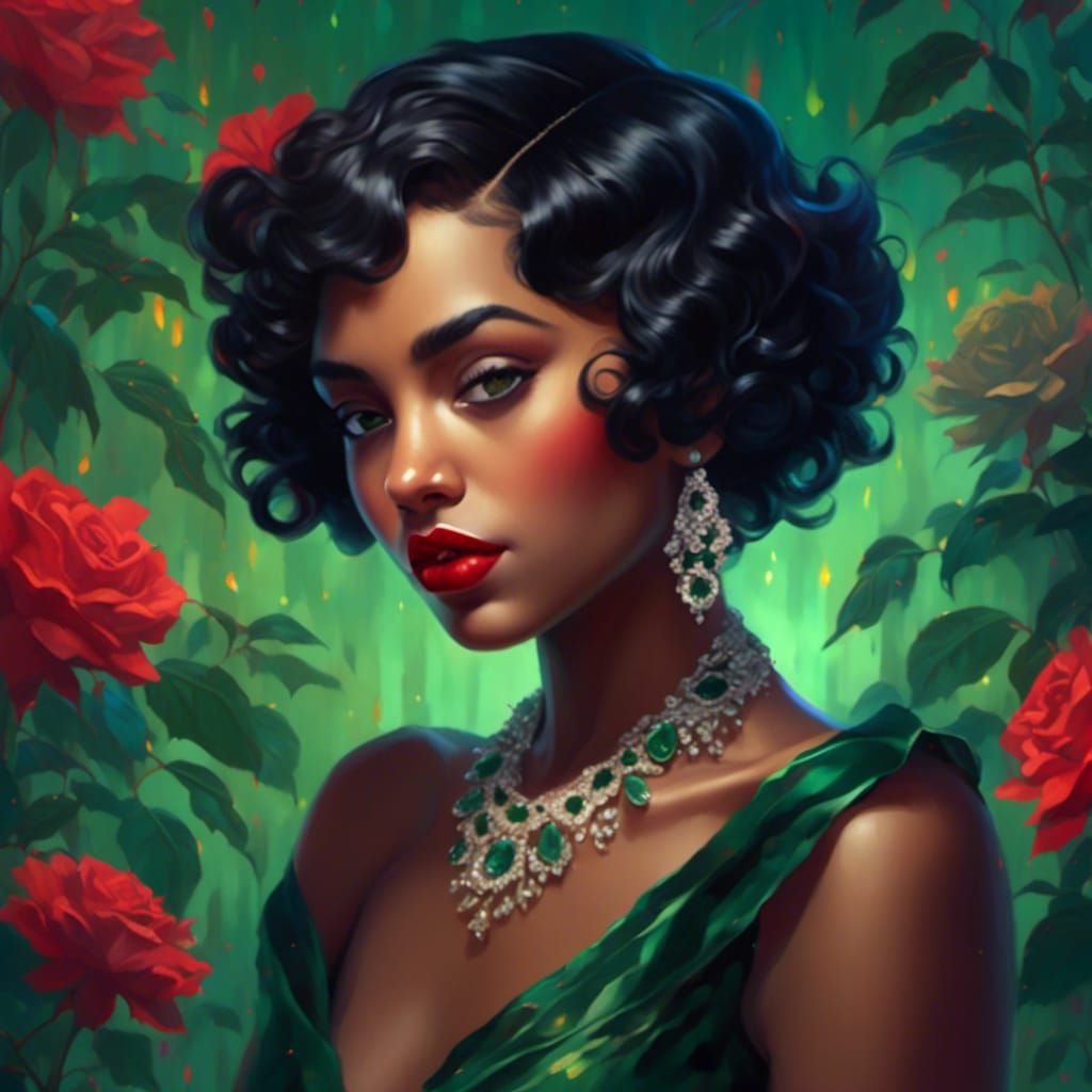Elegant African-American Woman with Finger Waves Hairstyle