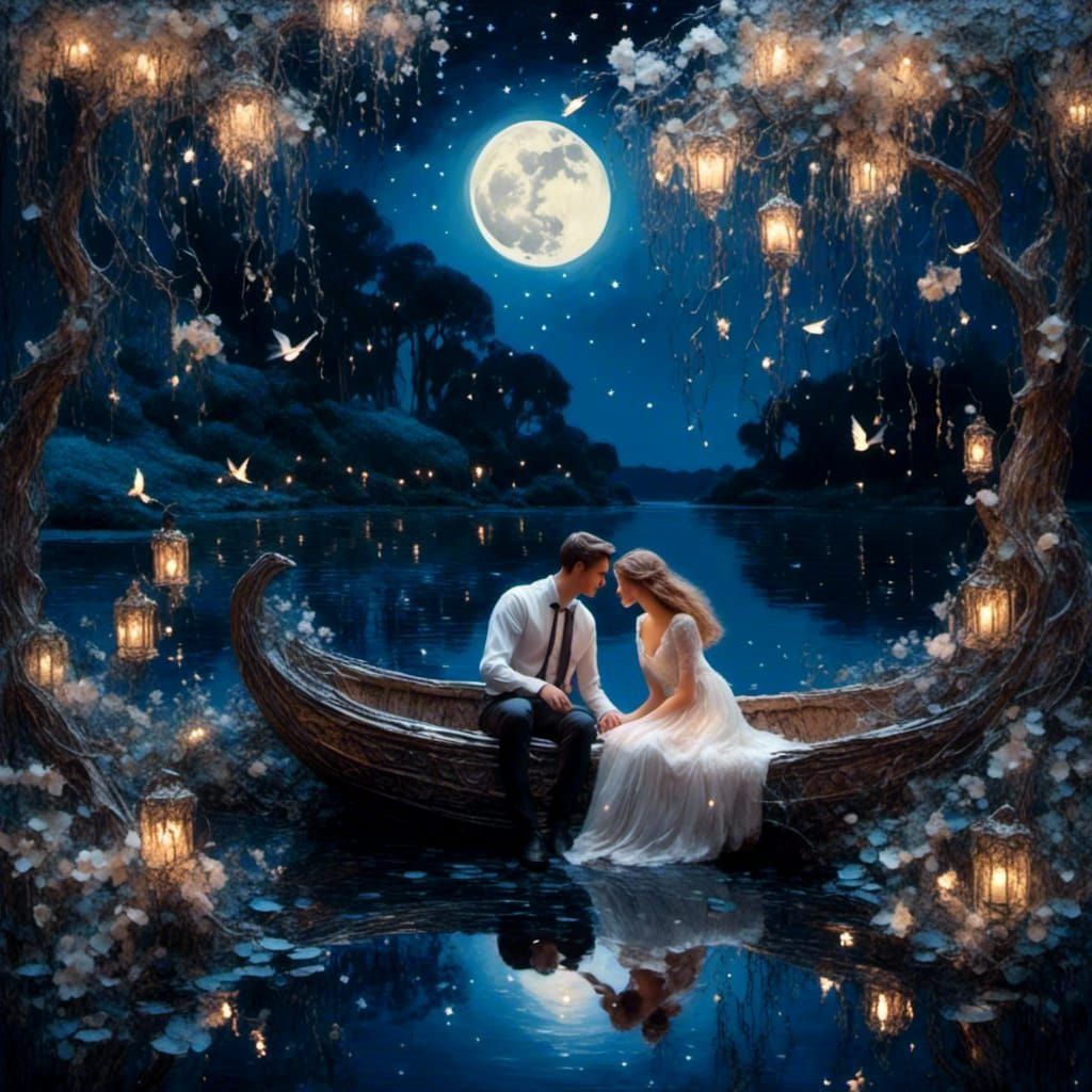 Romantic Moonlight Boat Ride in Enchanted Inlet