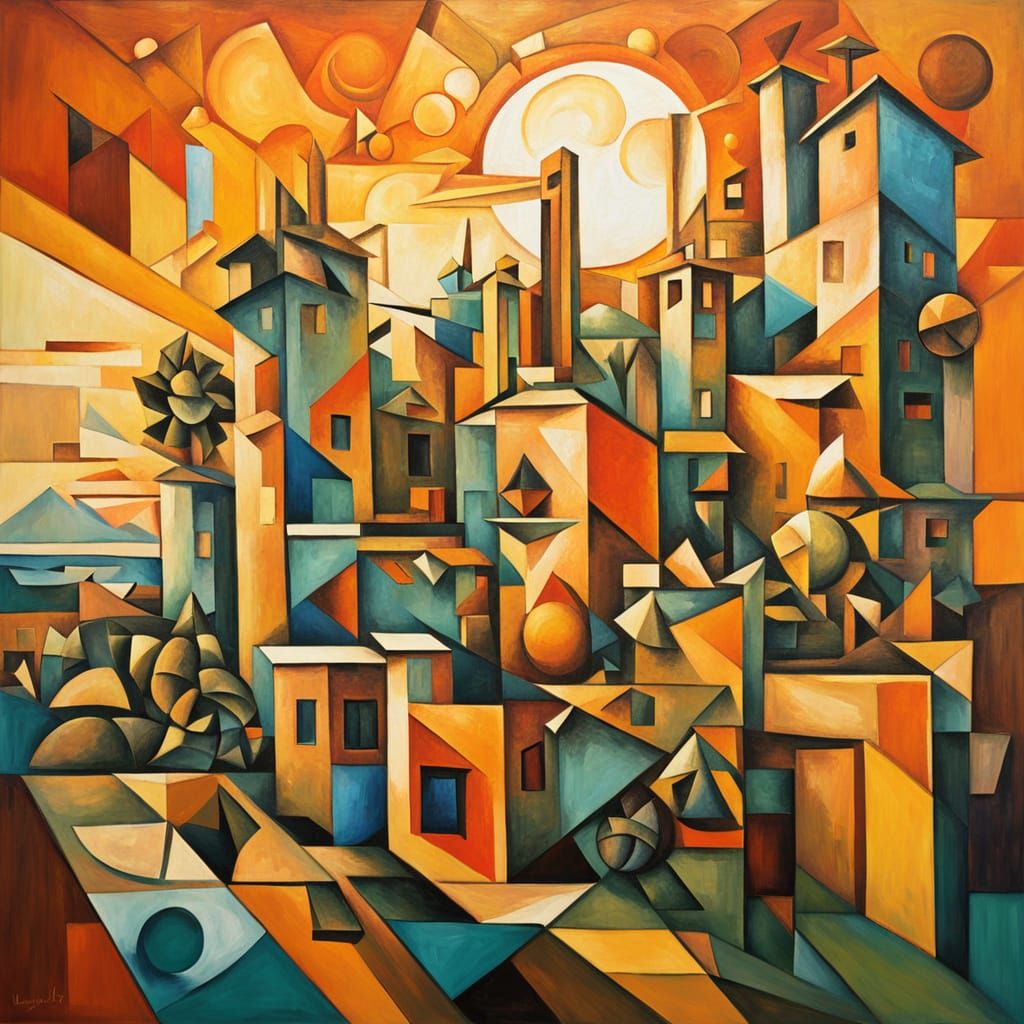 Cubist Sunset Over Horta Factory