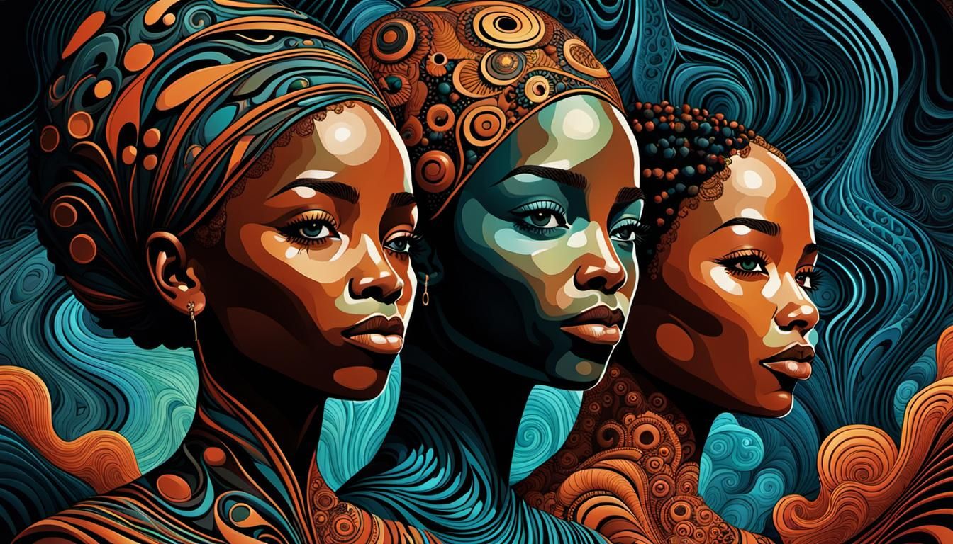 Black Women on Earth: Abstract Vector Fractal Art