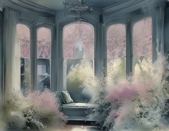 Vibrant Green, Pink, and Violet Abstract Storm