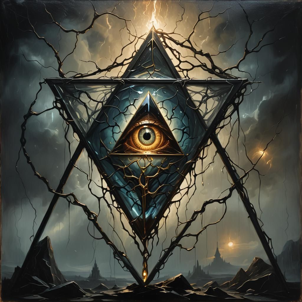 Glowing Glass A in Dark Fantasy Oil Painting