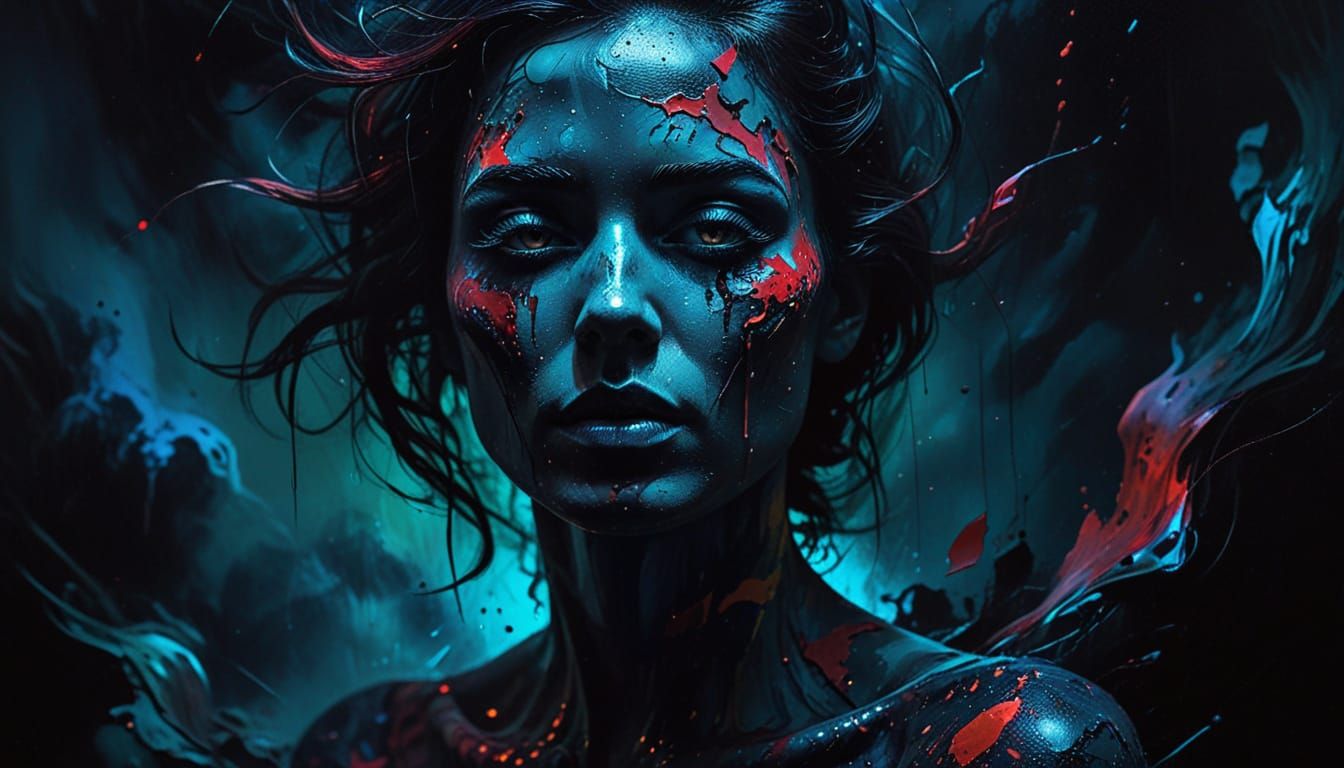 Surreal Portrait in Oil Paint with Moody Lighting