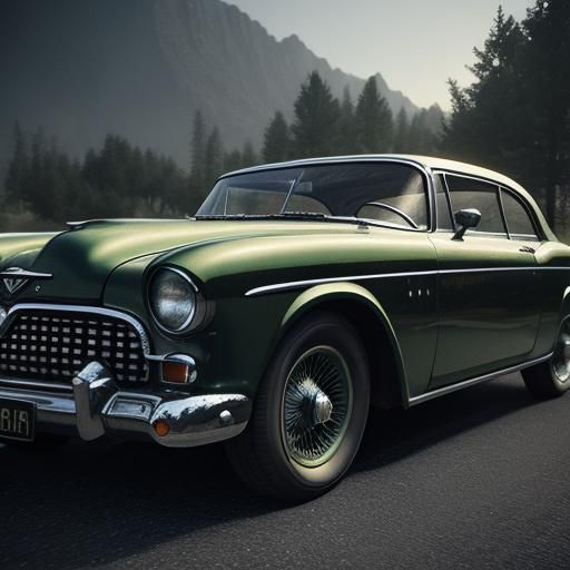 Epic Vintage Car in 3D Game Style