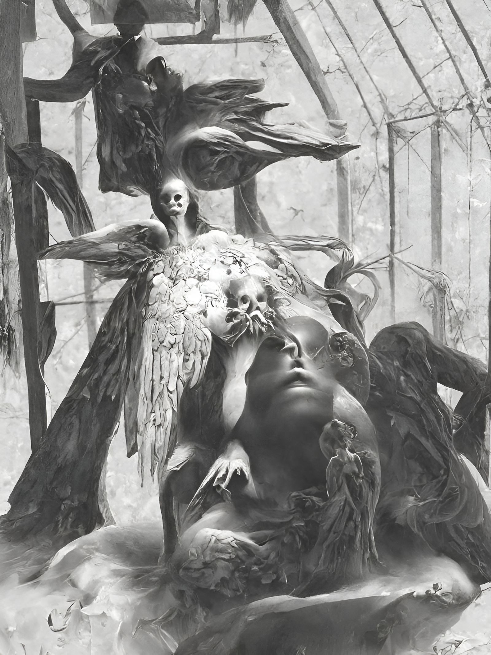 Souls Ascension: Macabre Gothic Scene as Digital Painting