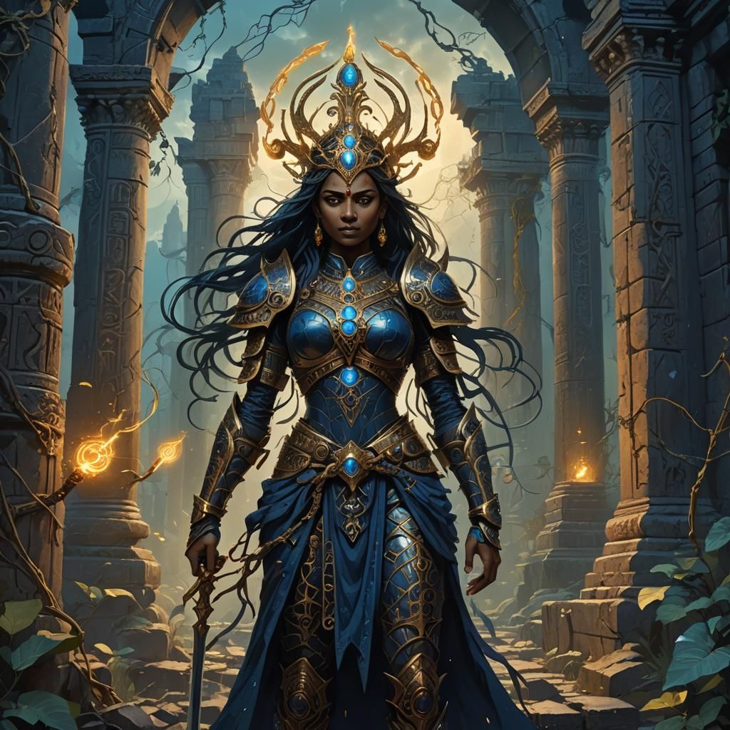 Dark Fantasy India: Towering Villain in Ancient Ruins