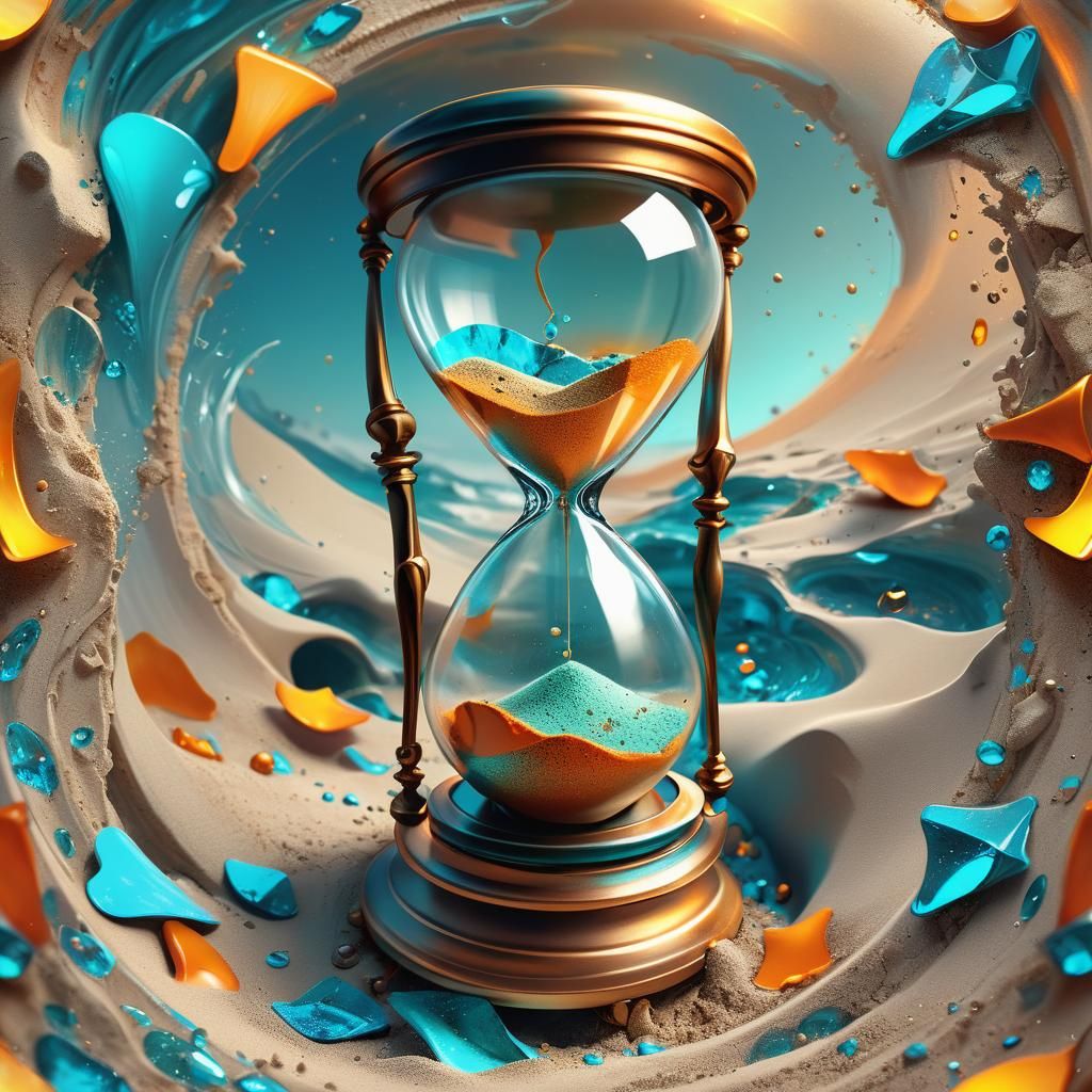 Hourglass of Life and Decay: 3D Concept Art