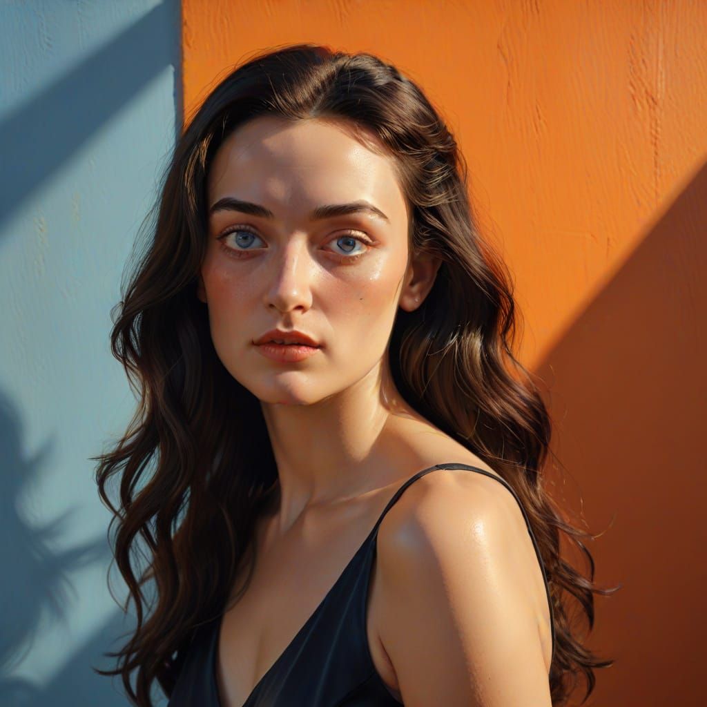 Elegant Woman in Golden Hour Lighting