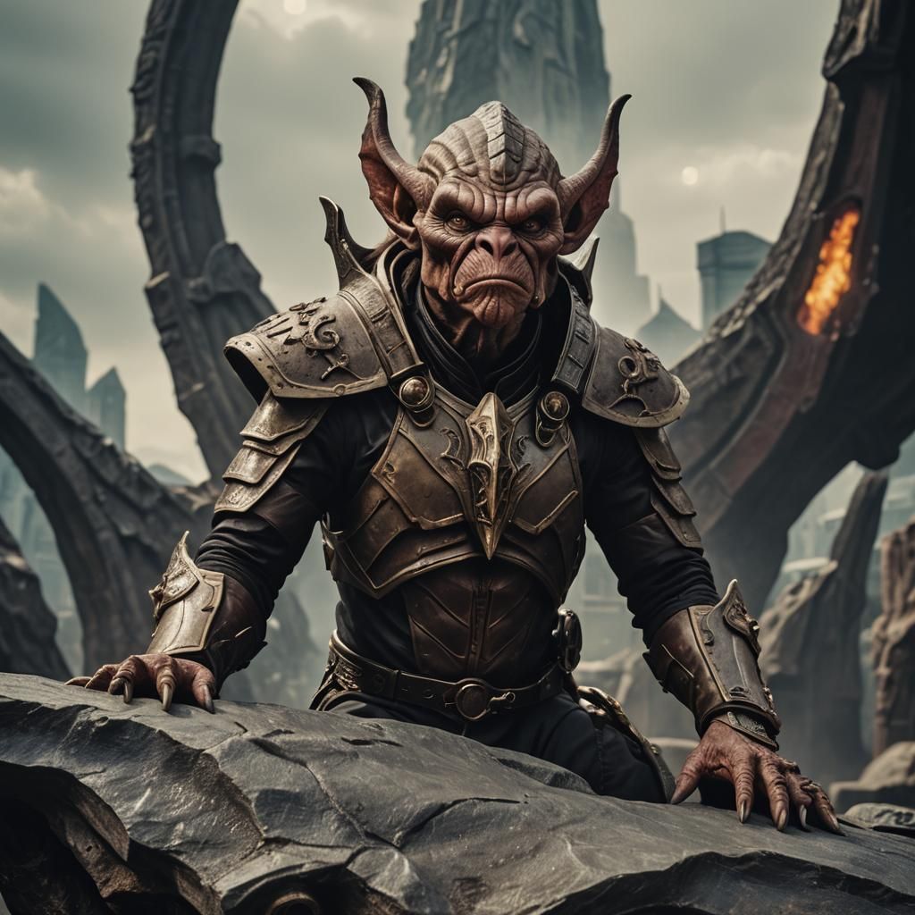 Klingon Gargoyle Ferengi Hybrid: Cinematic Film Still