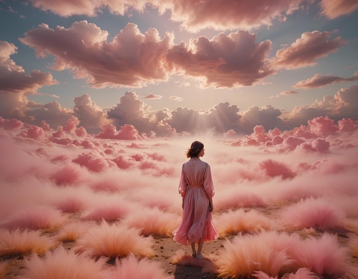 Dreamlike Figure in Rothko-Inspired Surreal Landscape