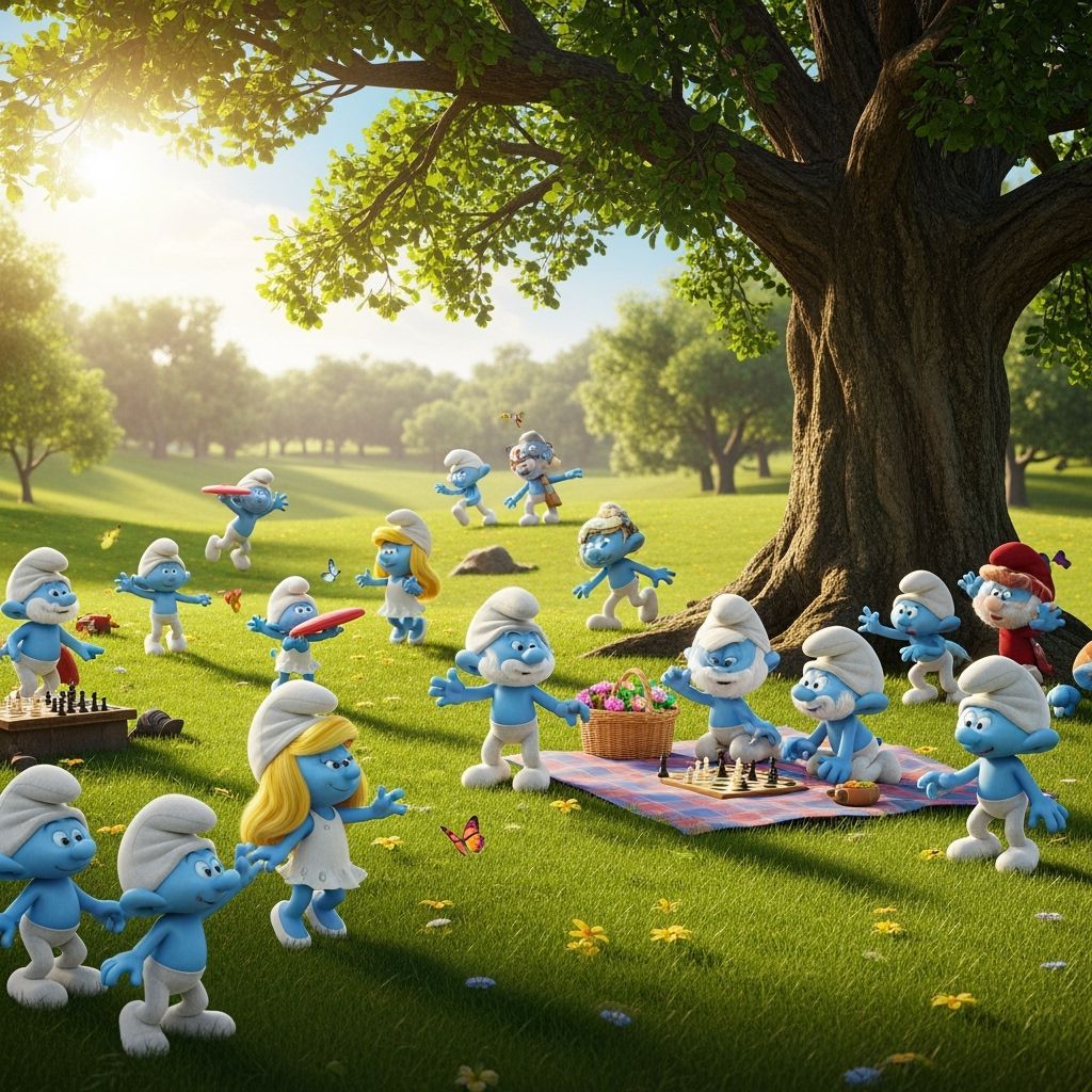 Smurfs at a park