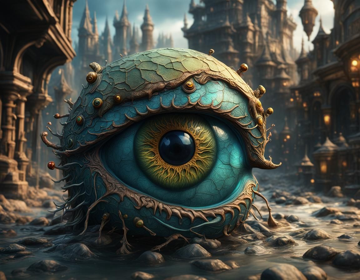 Detailed Eye Anatomy in Deep Color Fantasy Art
