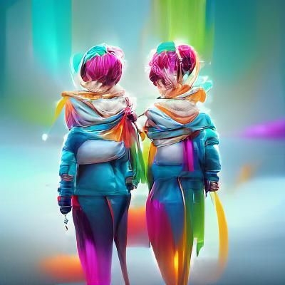 Colorful Concept Art of Twins in 8K