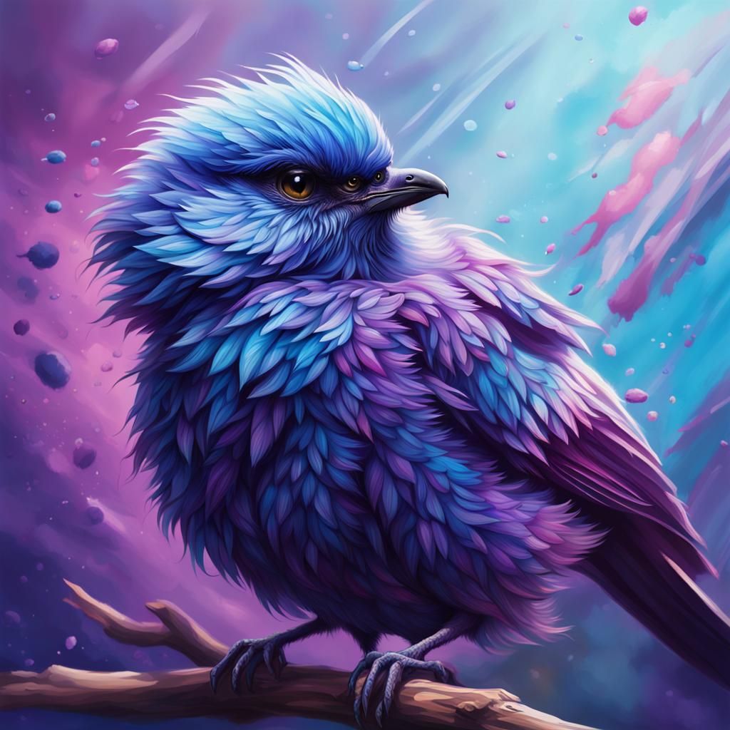Beautiful blue and purple bird