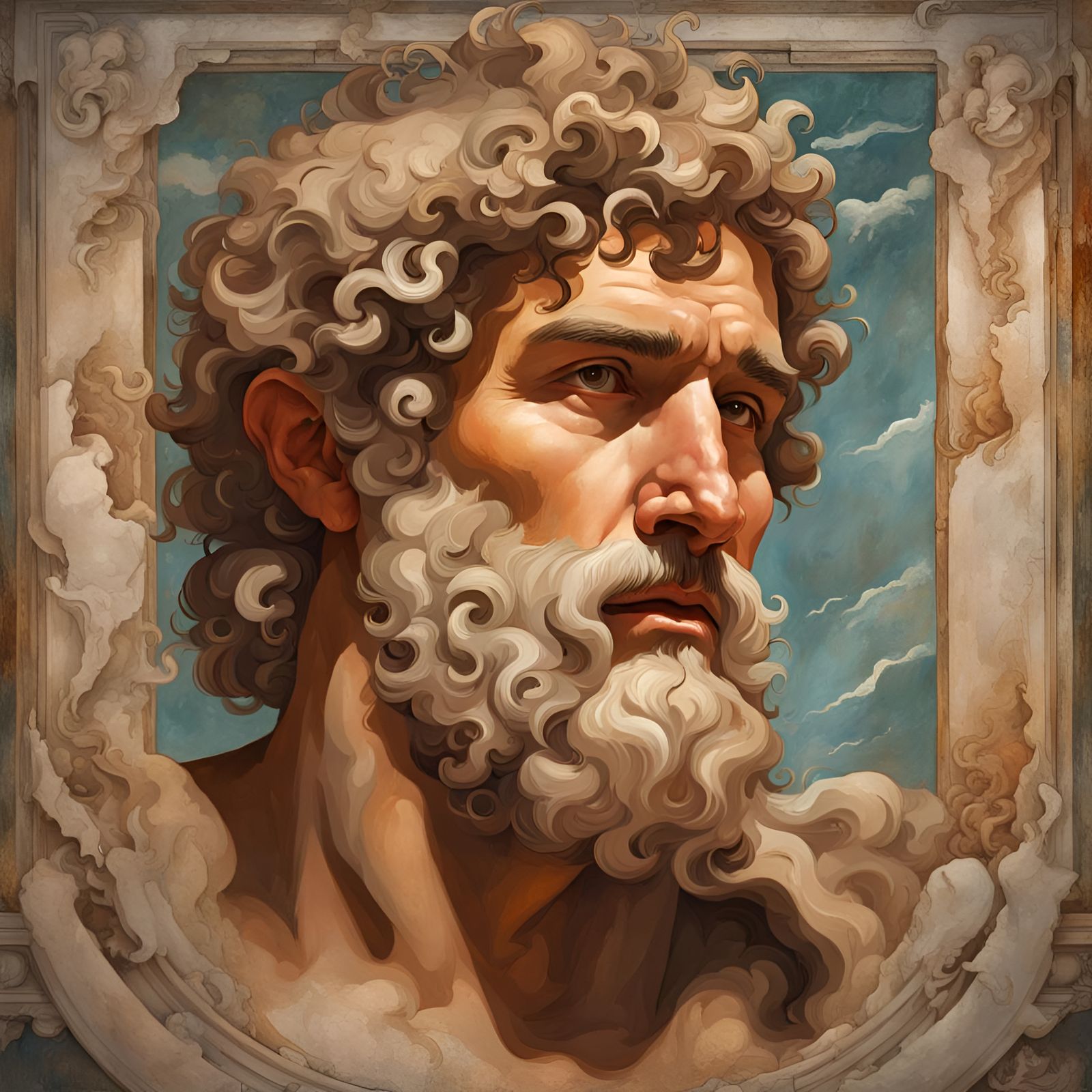 Polyphemus Hears of Galatea: Ancient Roman Fresco