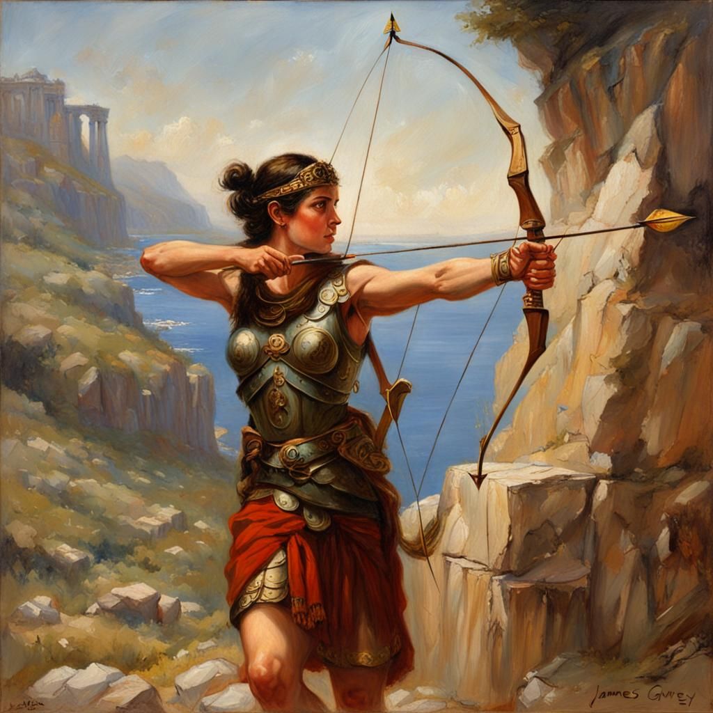 Athena, Arrow Drawn, in Gurney Style
