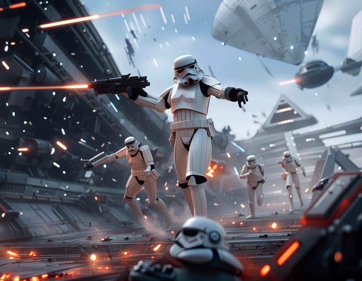 Stormtrooper Battle Under the Death Star: 3D Graphics