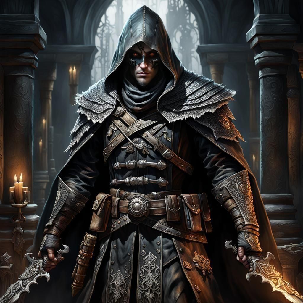 Shadowy Rogue Portrait in RPG World