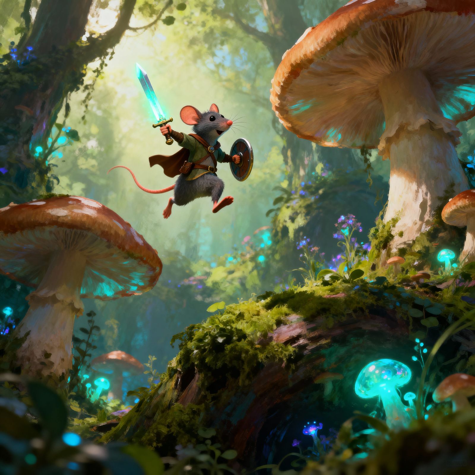 Mouse Adventurer in Magical Mushroom Forest