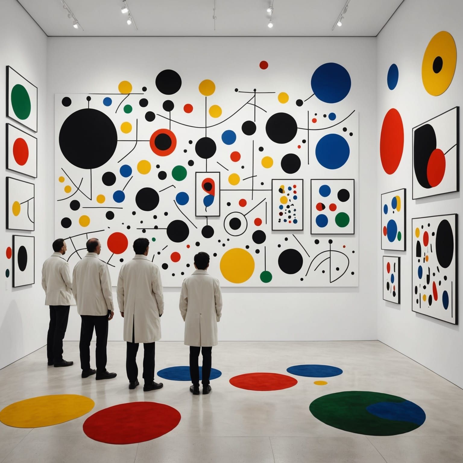 Miró-Inspired Art in Modern Gallery
