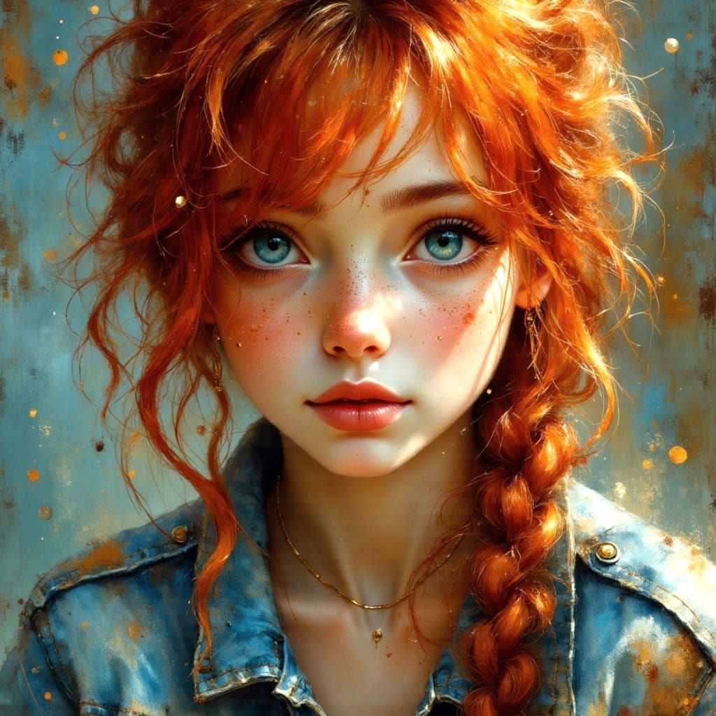 Sassy Punk Teen Portrait with Ethereal Background