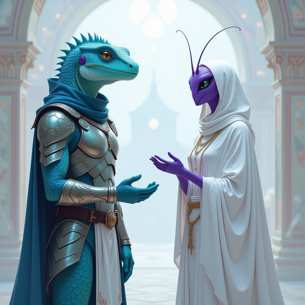 Gekko and Mantis Humanoids Converse