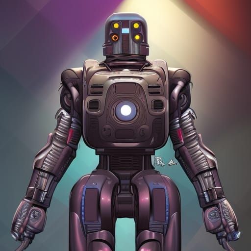 Futuristic Robot in Comic Book Style
