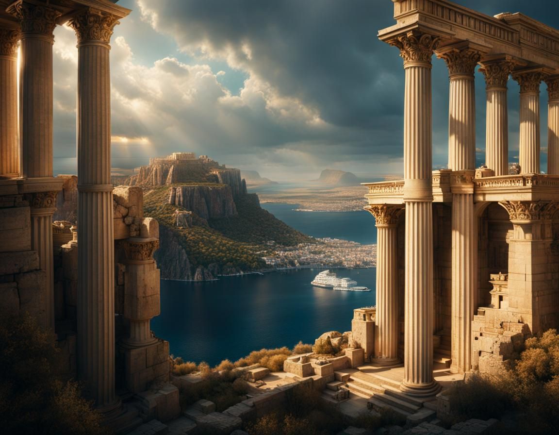 Epic Ancient Greek Gimbal in Digital Matte Painting