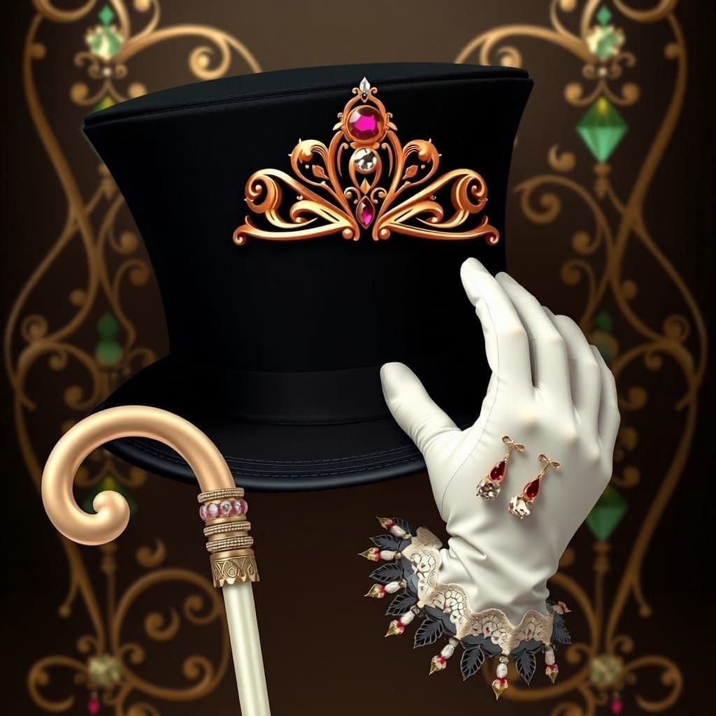 Elegant Futuristic Aristocrat in Luxury Art Nouveau Style