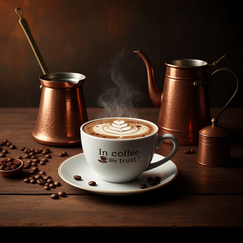 Hyper-Realistic Latte Art in Antique Kitchen Setting