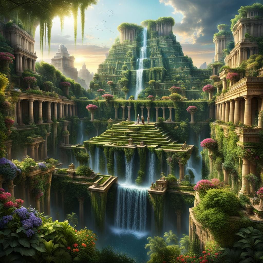 Hanging Gardens of Babylon: Epic Cinematic View
